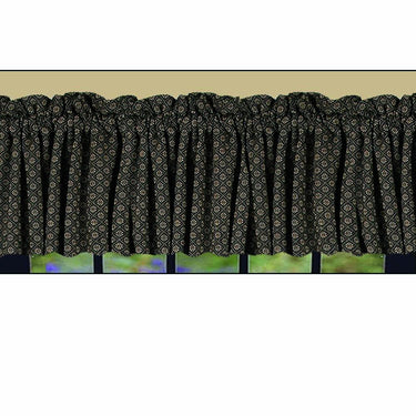 Black Nutmeg Kingston Jacquard Valance Lined VL310011 - The Fox Decor